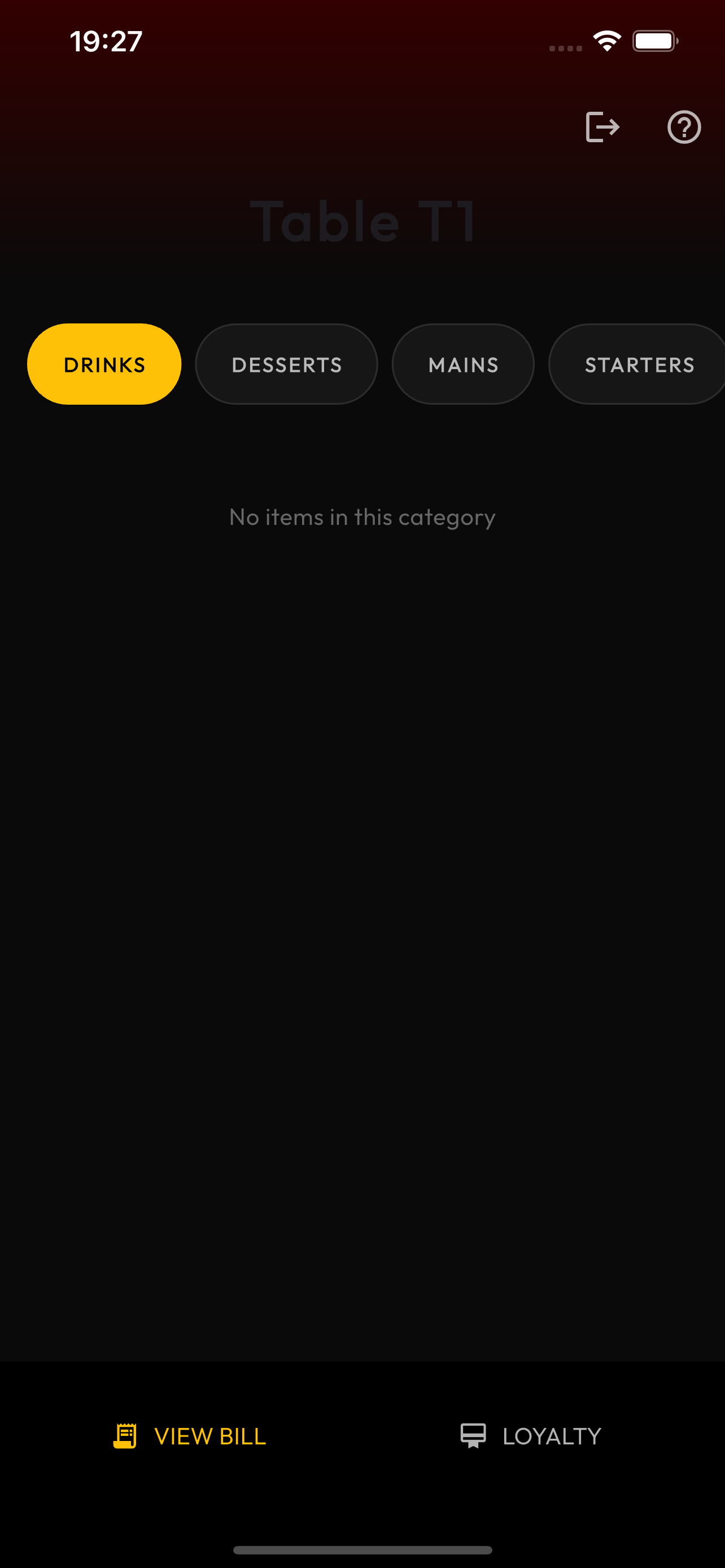 Customer QR Code Menu