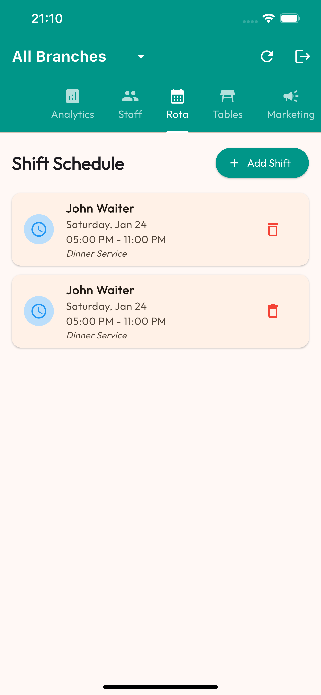 Staff Attendance and Rota Management