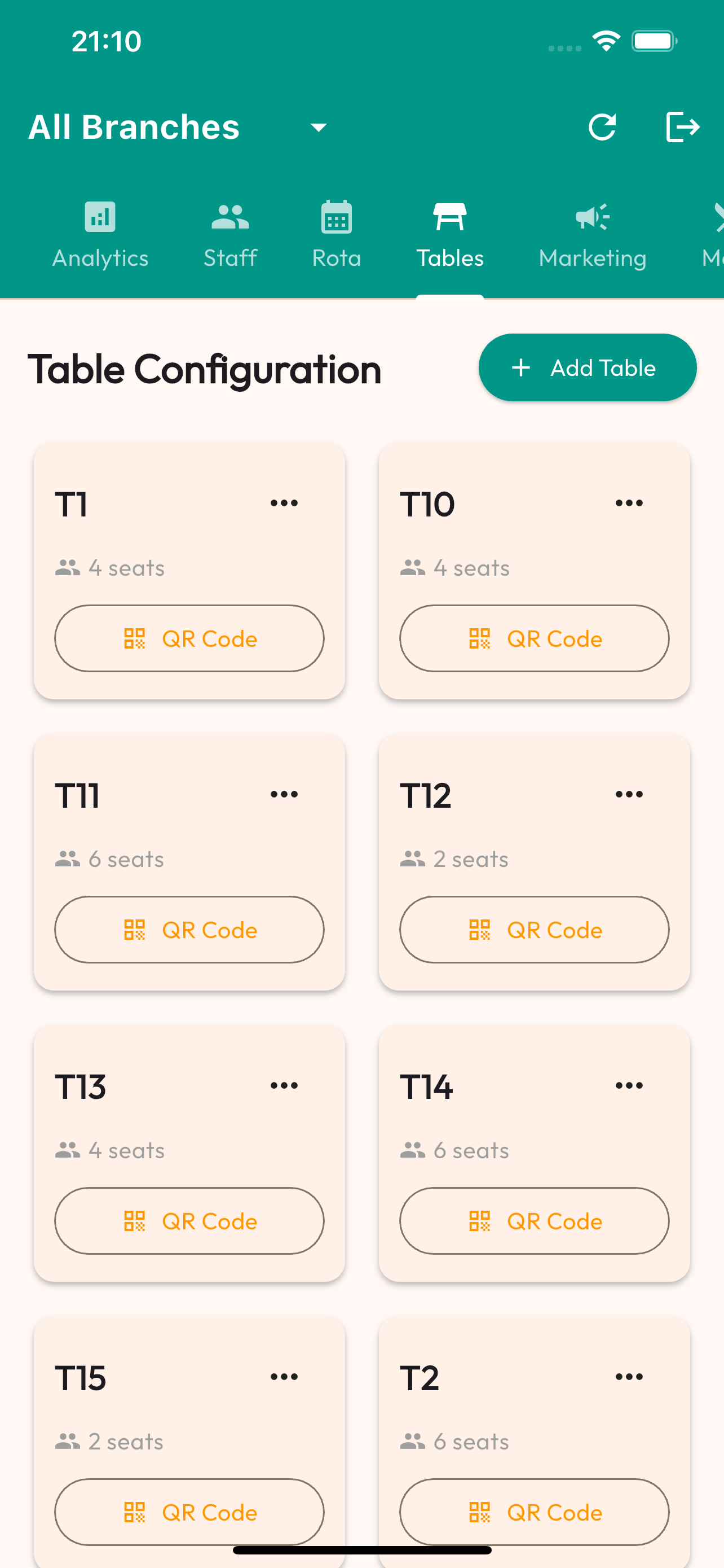 Table Management Interface